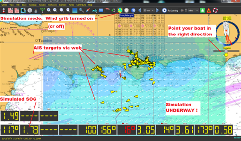 Getting Started 6 qtVlm prepares route + simulator